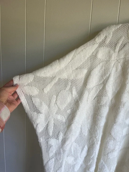 Anthropologie Akemi + Kin Women's Open Front Knit Poncho Shrug Cream One Size - Picture 3 of 8